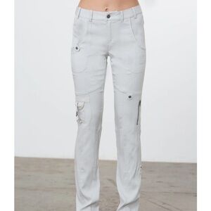 GO SILK GO Iconic go army pant Silk Gray Stretch Pockets Utility Sz 8